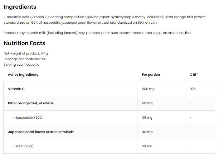 Vitamin C + Hesperidin + Rutin 60 kapsula