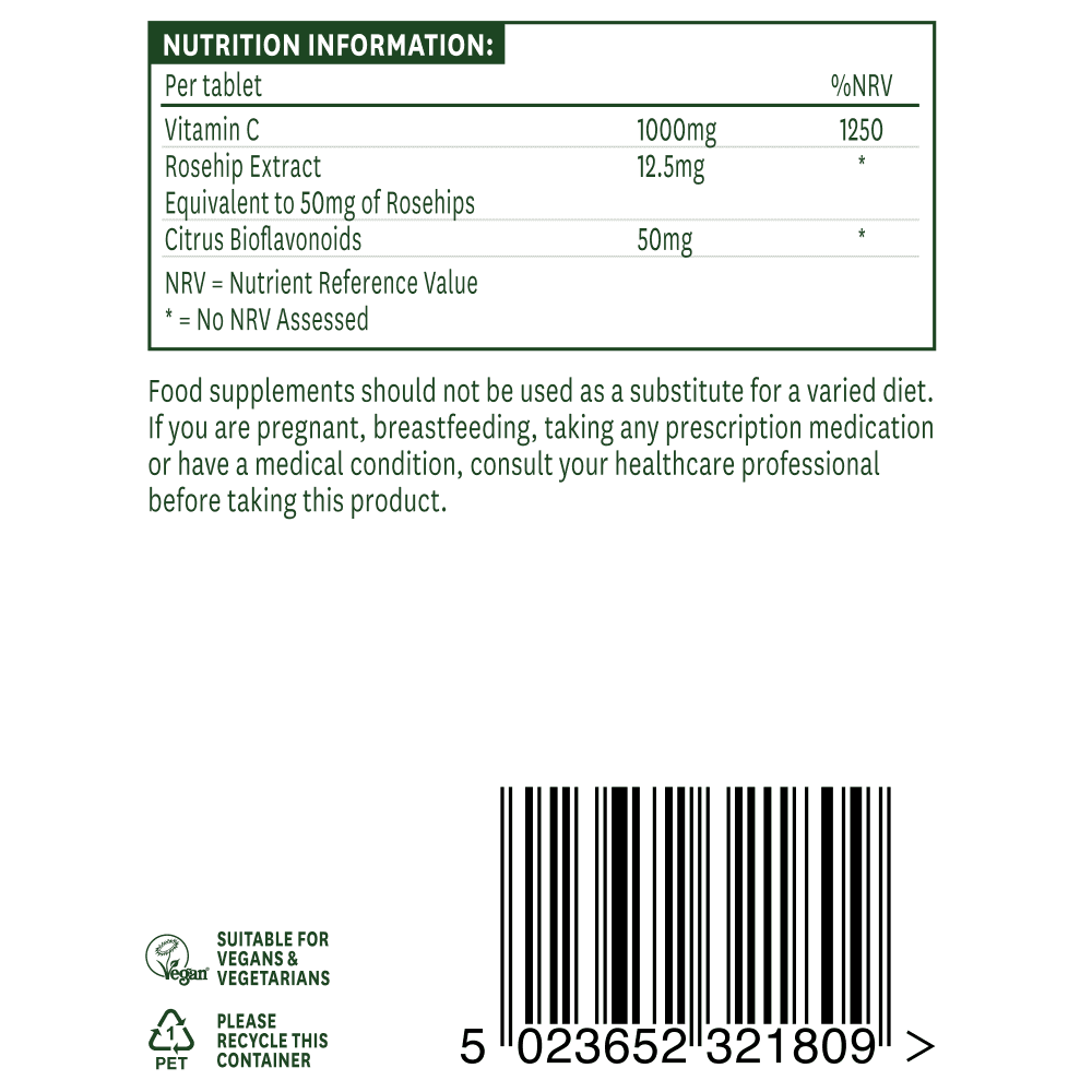 Vitamin C s niskom kiselošću (Vitamin C Low Acid) 1000mg 90 tableta NaturesAid