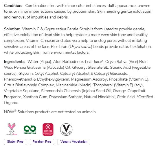 Vitamin C & Oryza Sativa nježni piling | Bez parabena - 118 ml