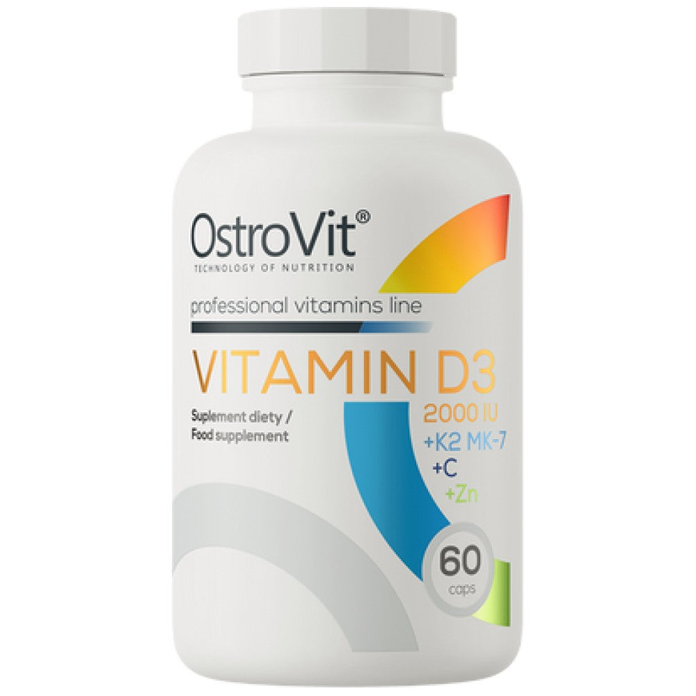 Vitamin D3 2000 + K2 MK-7/+ Vitamin C + Cink 60 kapsula