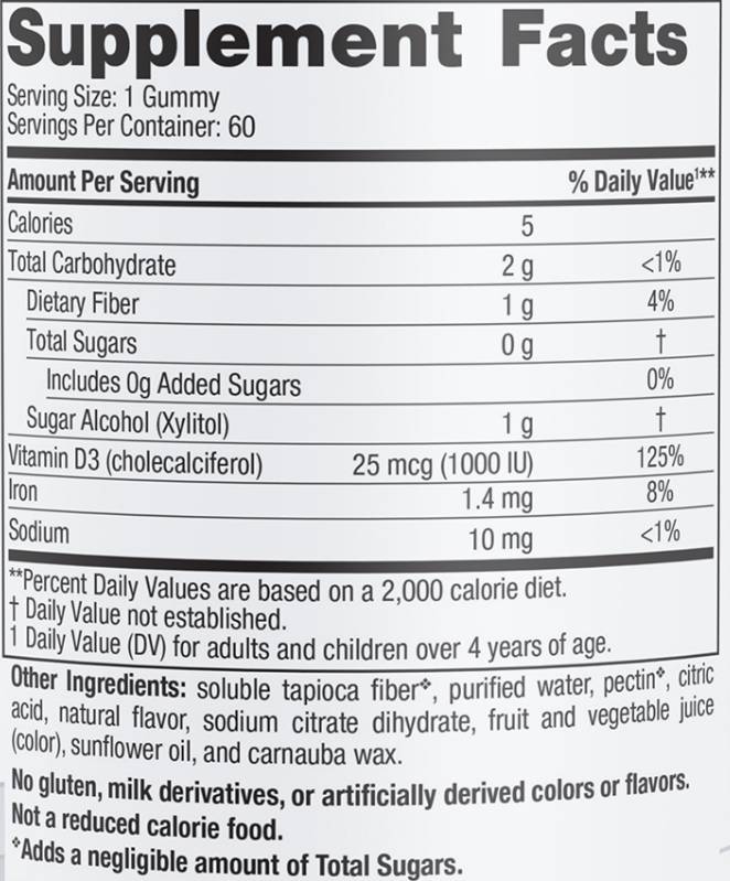Vitamin D3 bez šećera 1000 IU - 60 guma