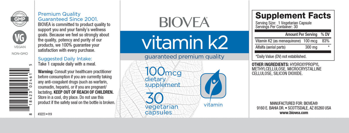Vitamin K2 100 mcg/30 kap