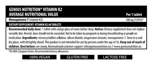 Vitamin K2 100 mcg - 60 tableta