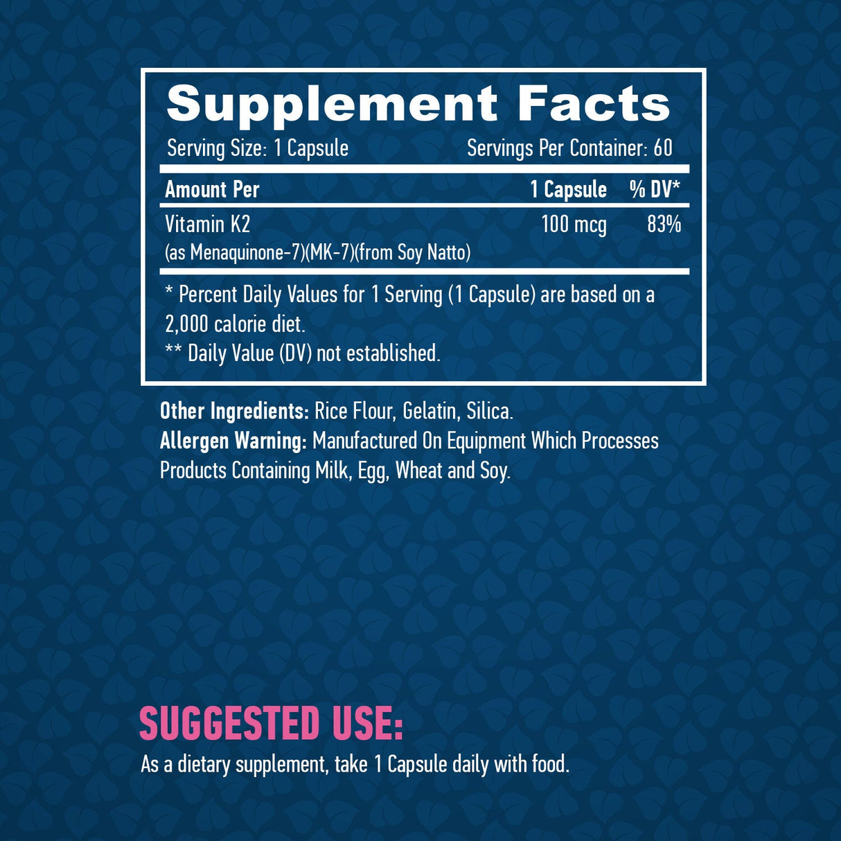 Vitamin K2-Mk7 100mcg/60 kap