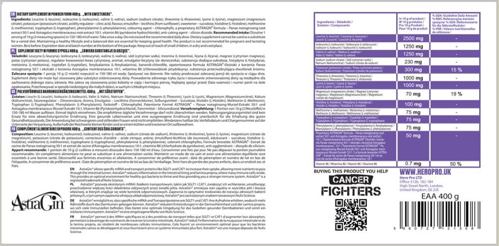 EAA prah | s elektrolitima i Astragin® - 400 grama