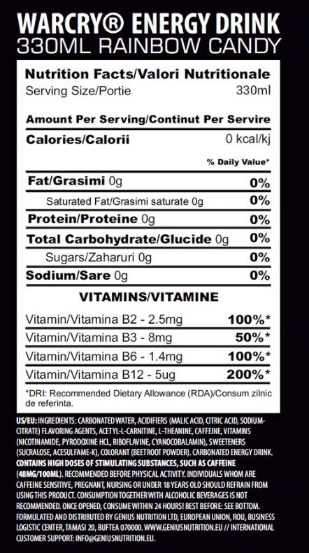 Energetski napitak WarCry - 330 ml