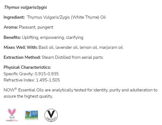 Ulje bijelog timijana | 100% Thymus Vulgaris/Zygis - 30 ml