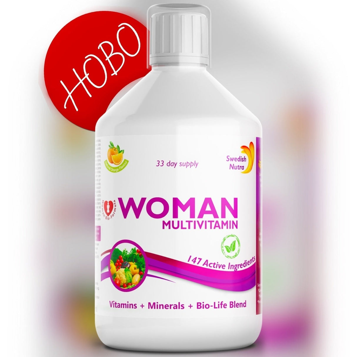 Ženski multivitamini za žene s kolagenom 1497 mg - 147 aktivnih sastojaka /500 ml/