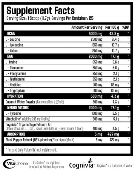 X Neuro | EAA, BCAA & Nootropik - 292,5 grama