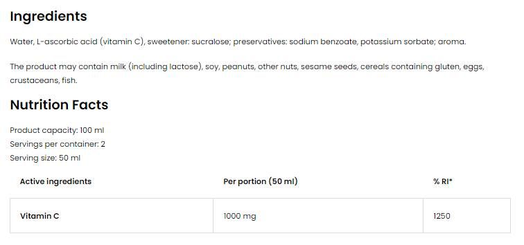 Vitamin C 2000 pucanj - 100 ml