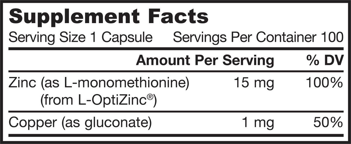 Zinc Balance/L-Opti Zinc 15 mg - 100 kapsula
