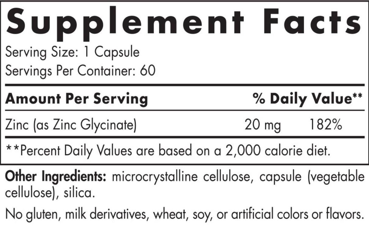 Cink glicinat 20 mg 60 kapsula