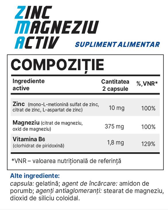 Zinc Magnesium Active - 60 kapsula
