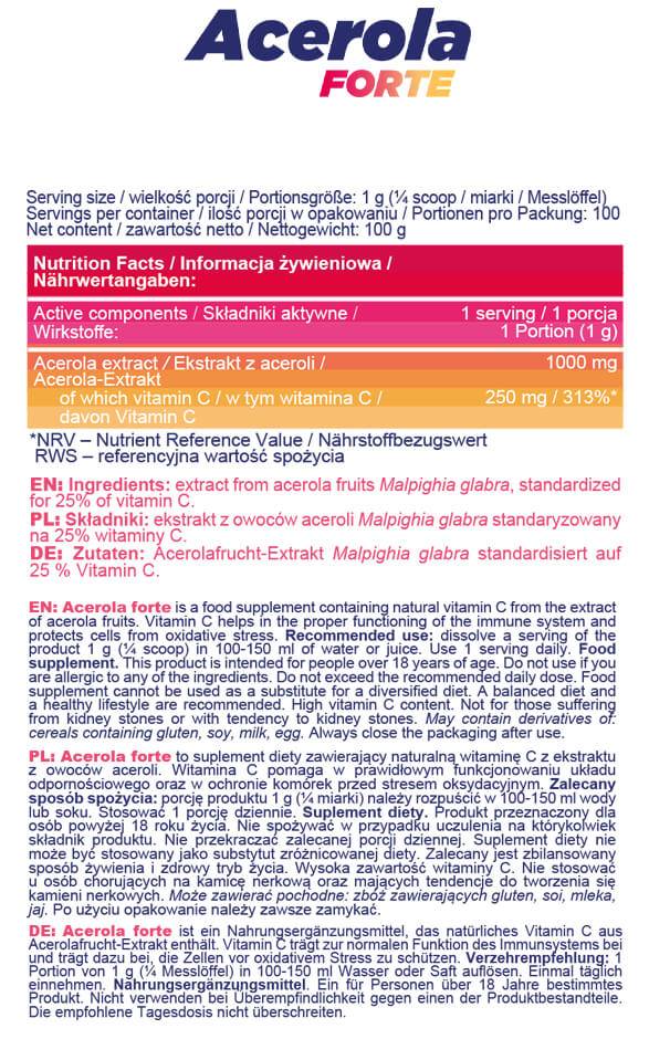 Acerola forte prah - 100 grama