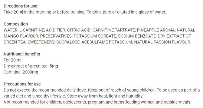 L -karnitin pro nula tekućina - 500 ml