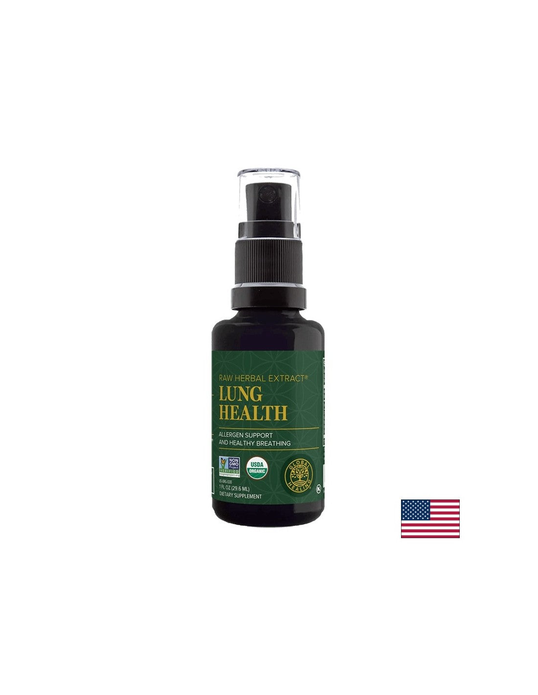 Zdravlje pluća / biljna mješavina za dišni sustav / sprej za usta, 29,6 ml globalnog ozdravljenja