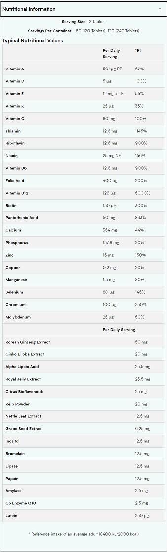 Alpha Men Super Multi Vitamin - 120 tableta