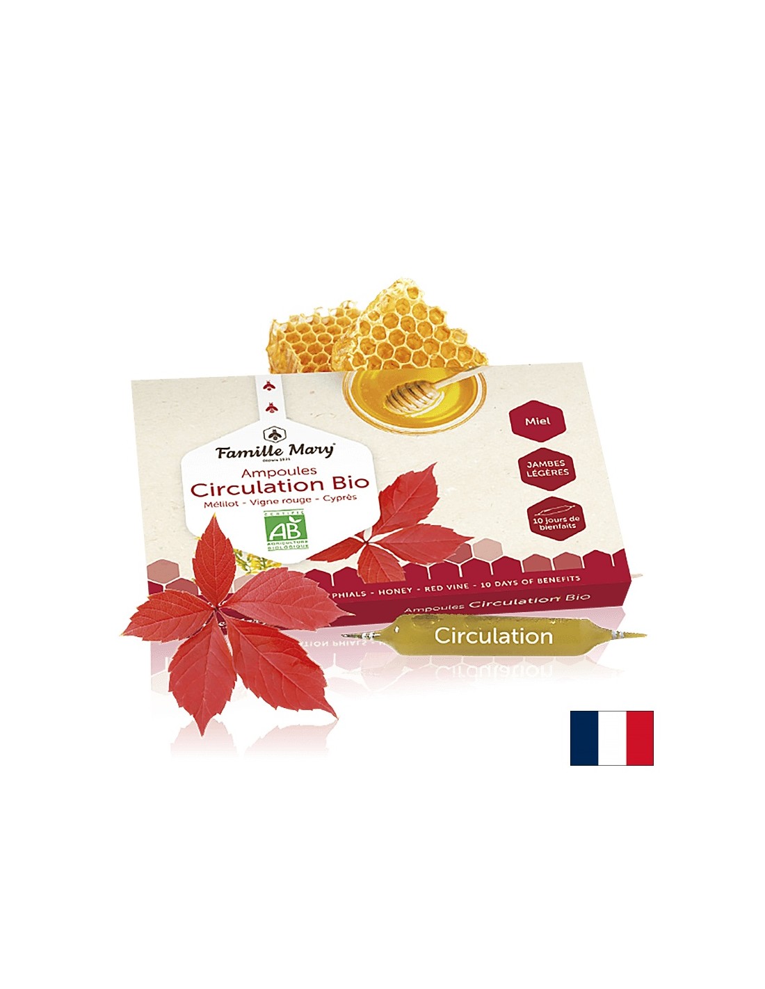 Bio -ampoule Ampoules bio -ampula za poboljšanje cirkulacije krvi, 10 PCS. Famille Marija