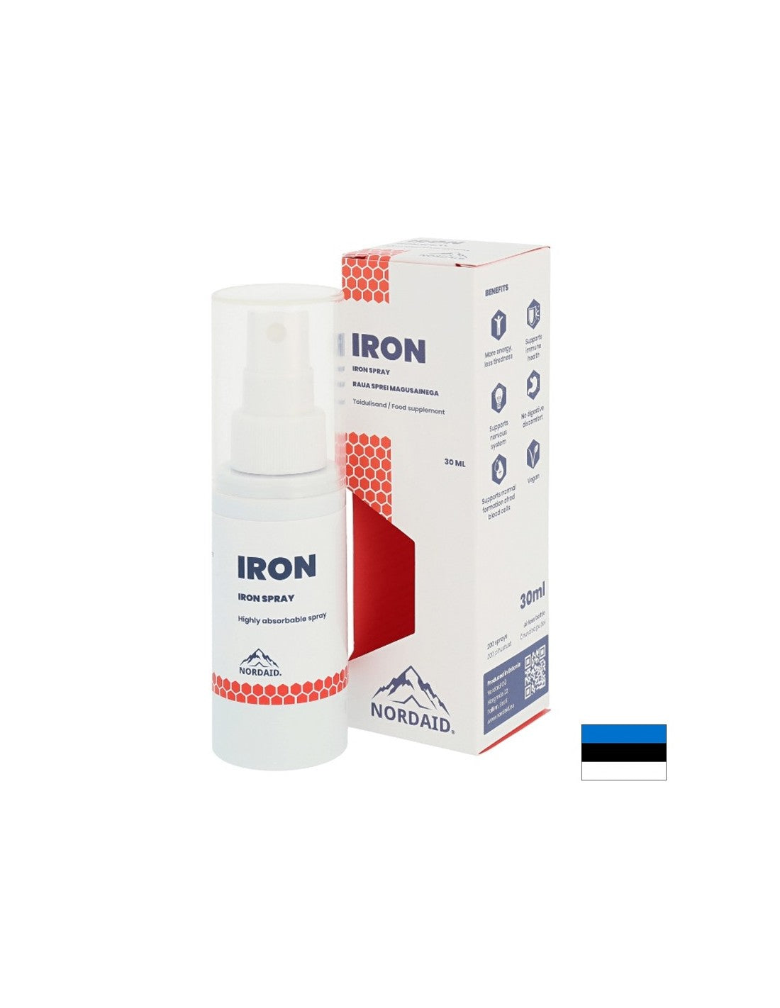 Anemija - Iron Mouth sprej s okusom jabuke, 30 ml / 200 prskanja <tc>Nordaid</tc>