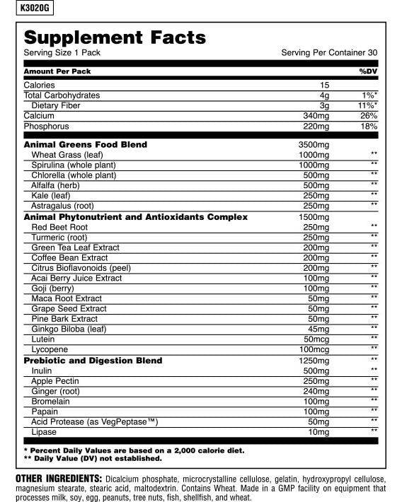 Animal Greens - 30 Packets - Nutra Best Europe