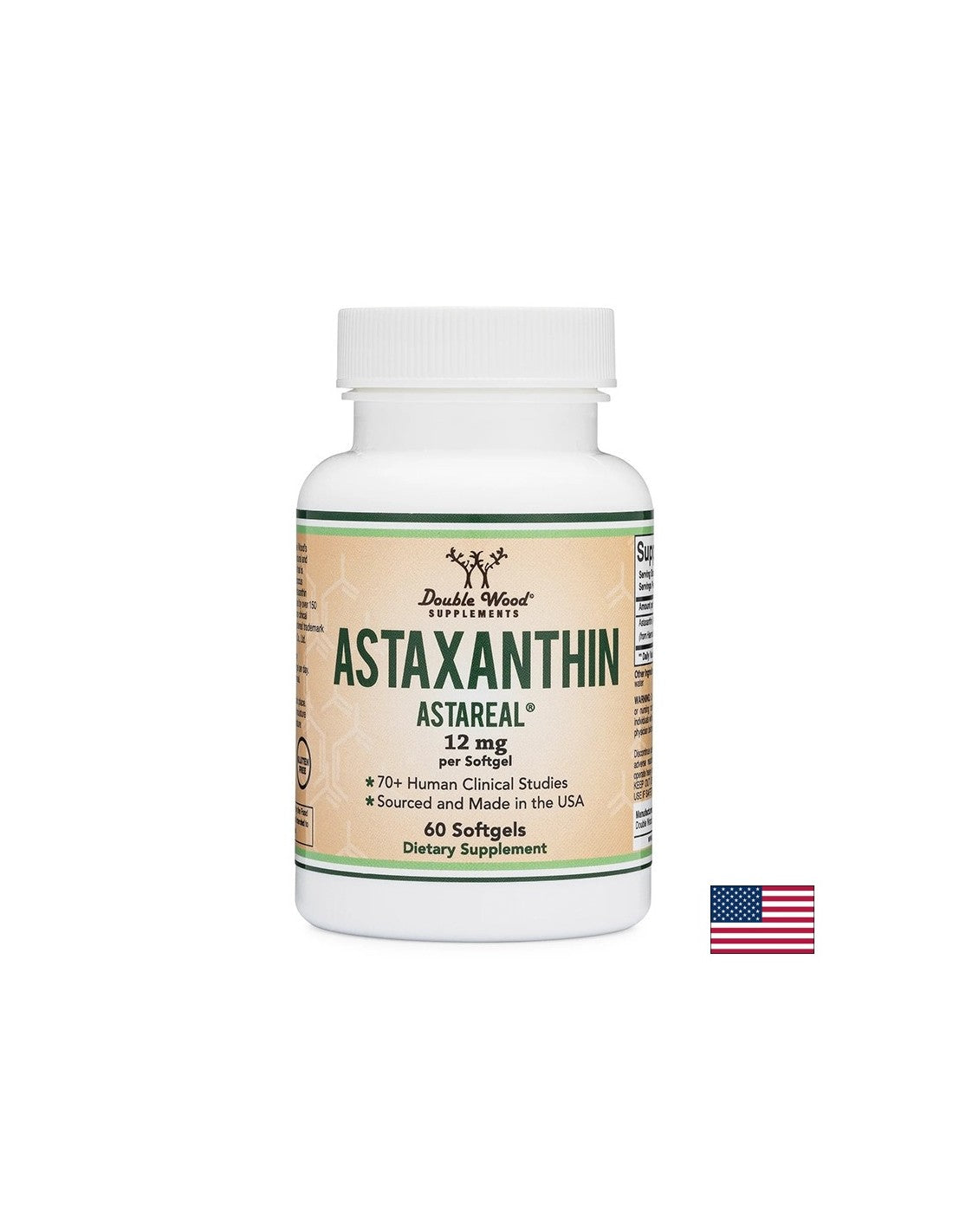 Antioxidant - Astaxanthin (Astaxanthin Astareal), 12 mg x 60 softgel capsules Double Wood - Nutra Best Europe