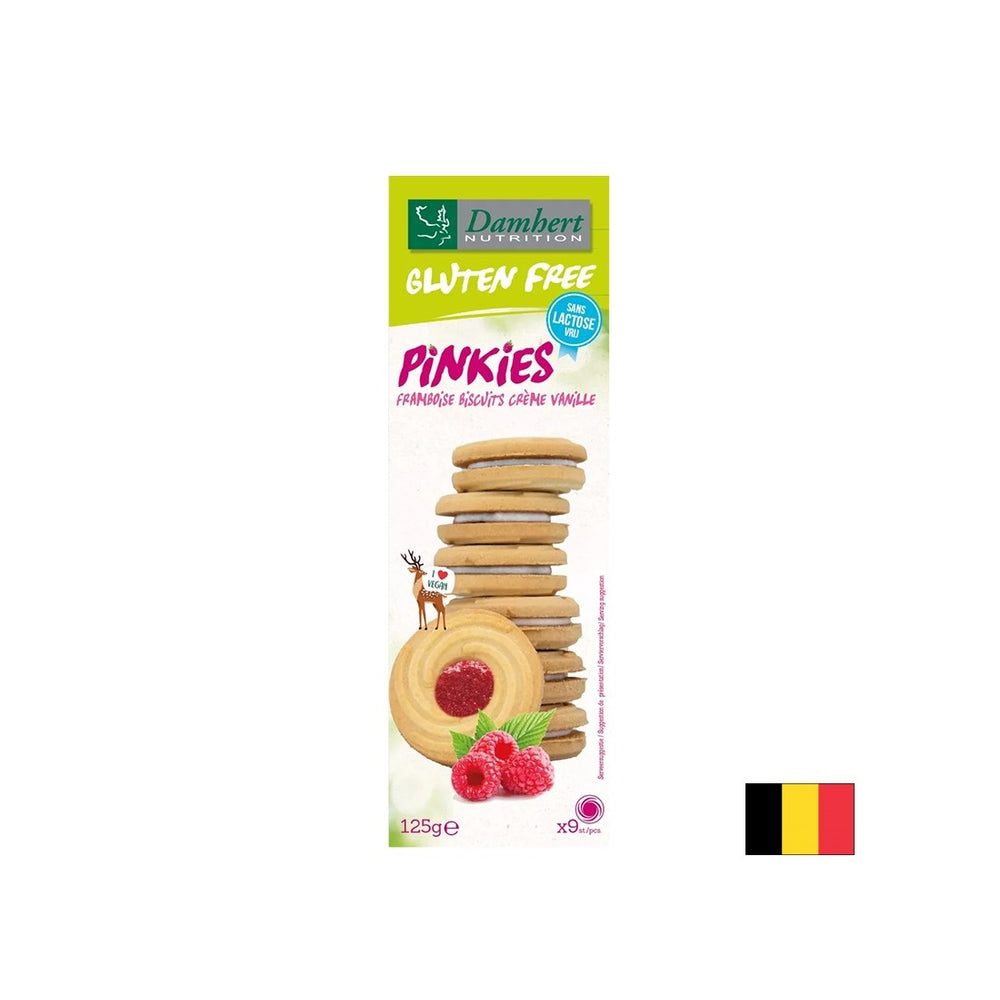 Keksi bez glutena s kremom od vanilije i maline, 125 g