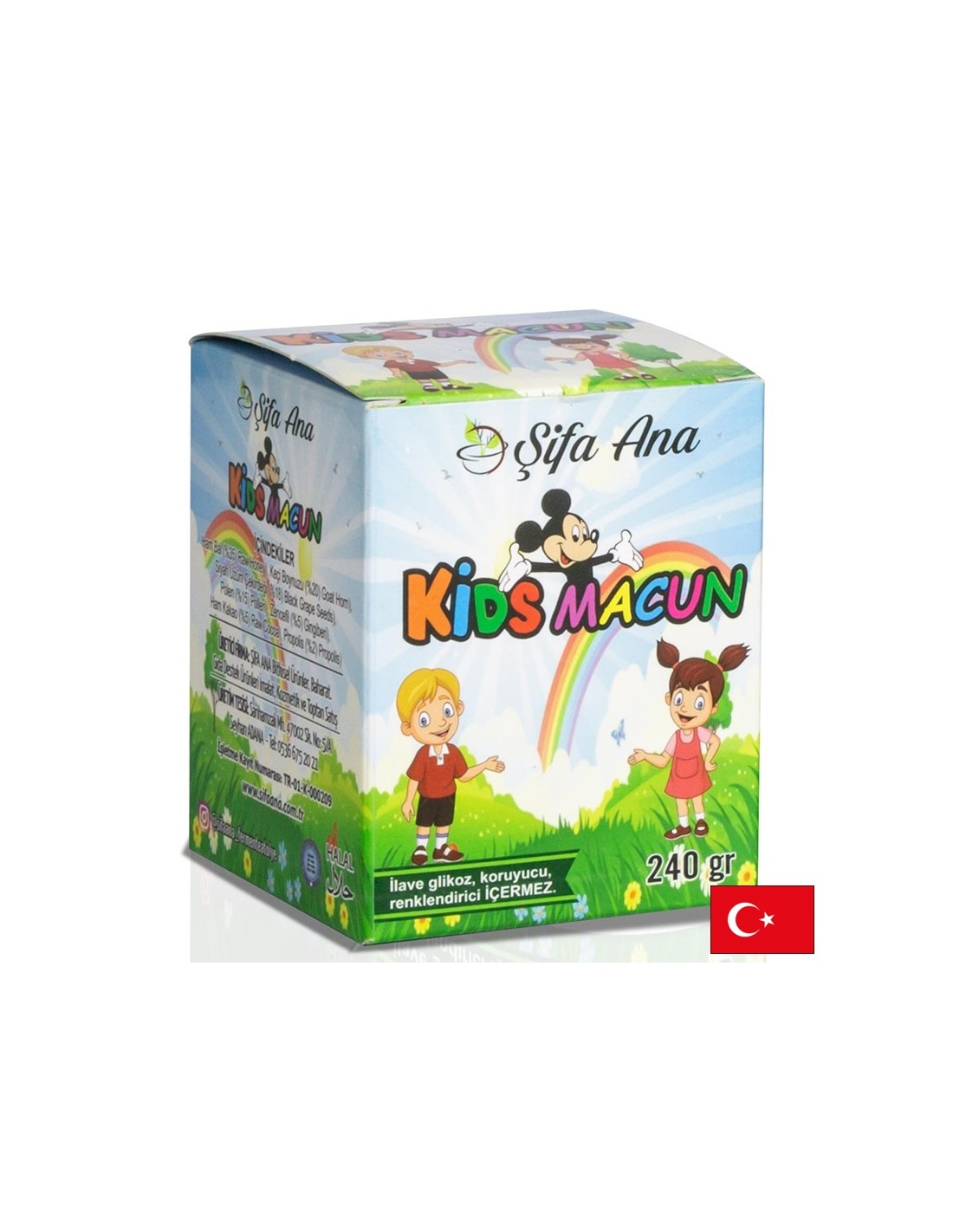 Biljna pasta za jačanje imunološkog za djecu - s propolisom, pčelinjim peludom i medom, karobom, đumbirom, sirovim kakaom, 240 g