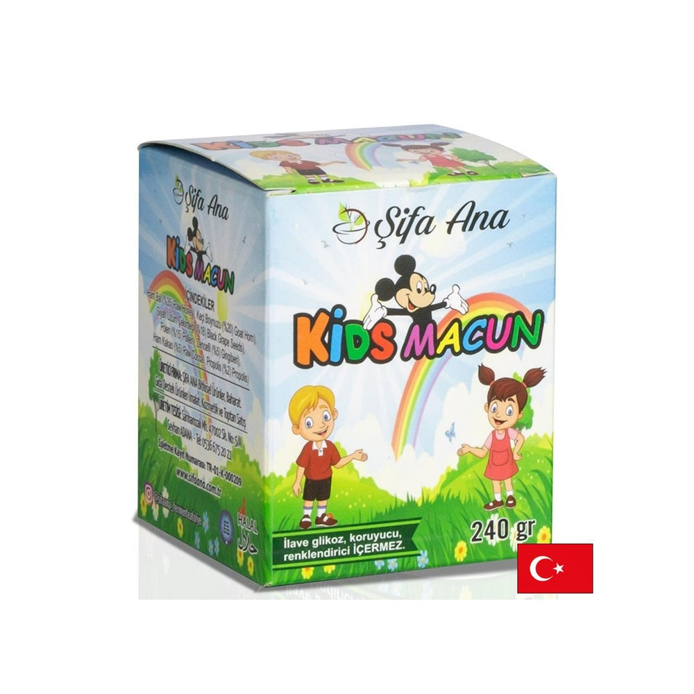 Biljna pasta za jačanje imunološkog za djecu - s propolisom, pčelinjim peludom i medom, karobom, đumbirom, sirovim kakaom, 240 g