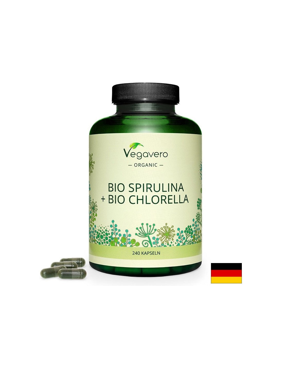 Bio Spirulina + Chlorella - Bio Spirulina + Bio Chlorella, 240 kapsula <tc>Vegavero</tc>