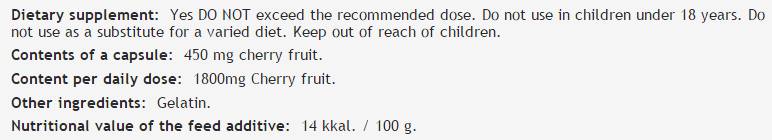 Tart Cherry 450 mg - 100 kapsula