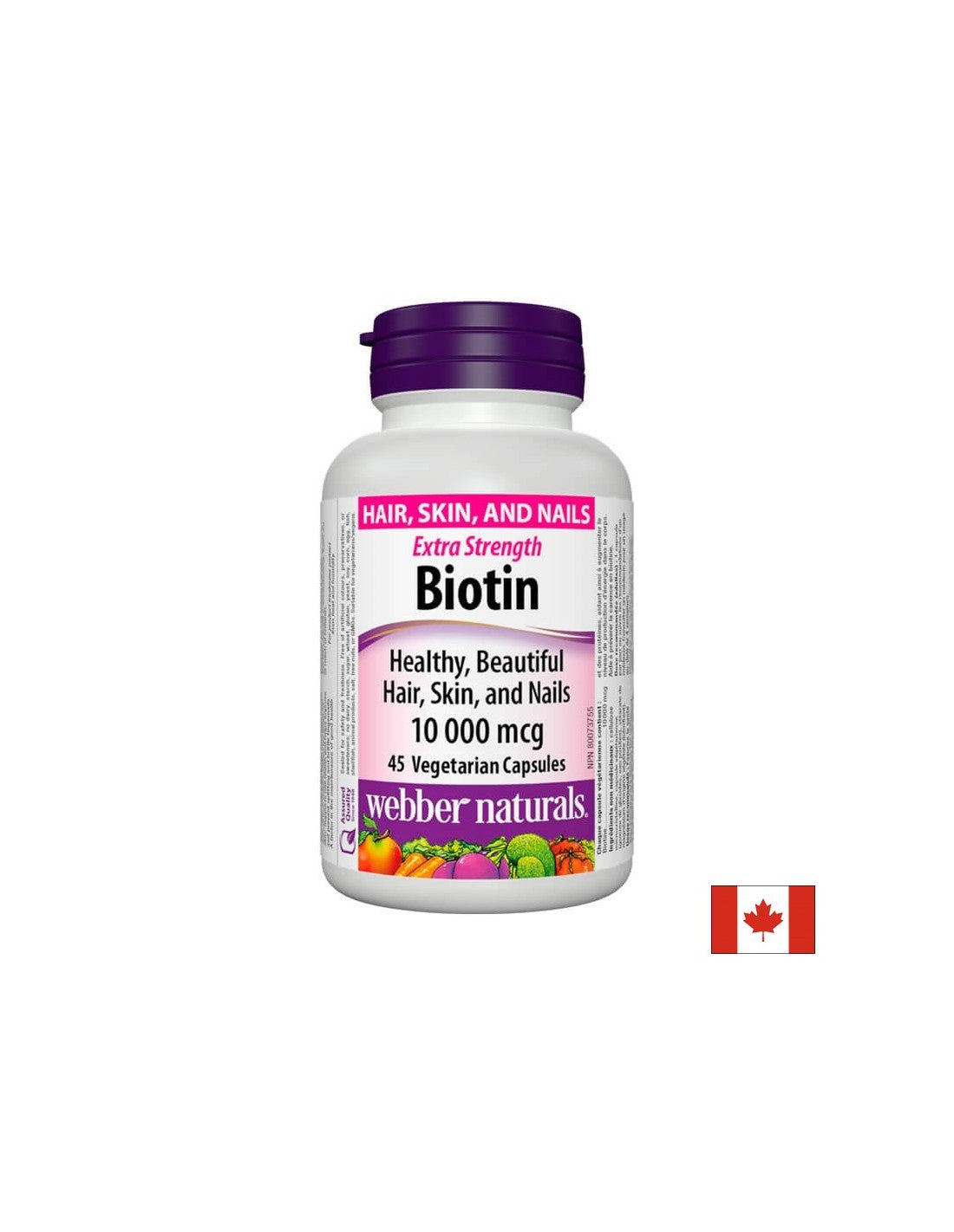 Biotin Extra Strength / Biotin ekstra snaga, 10000 mcg, 45 kapsula <tc>Webber Naturals</tc>