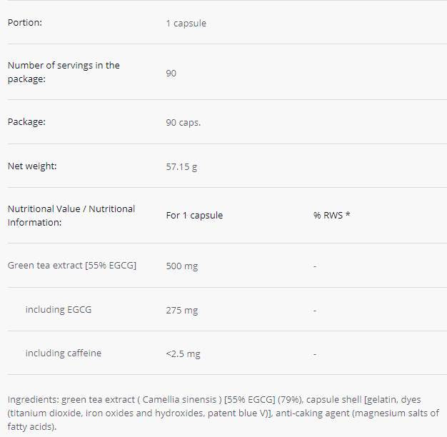 Zeleni čaj | 55% EGCG - 90 kapsula