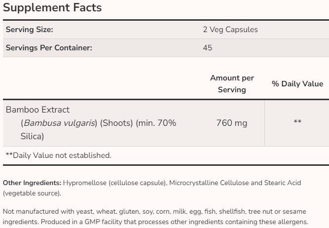Bambusov silika ljepota - 90 kapsula