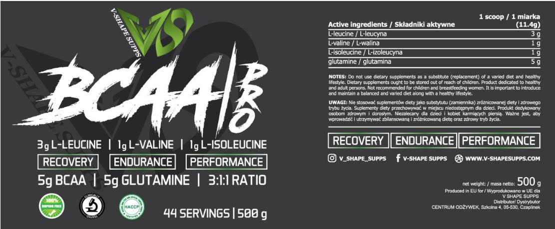 BCAA Pro 3: 1: 1 + L -glutamin - 300 grama