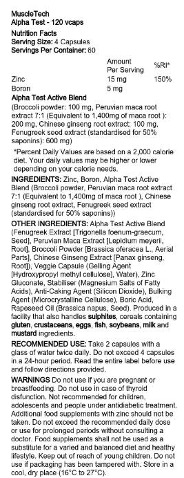 Alfa test | Podrška testosterona - 120 kapsula