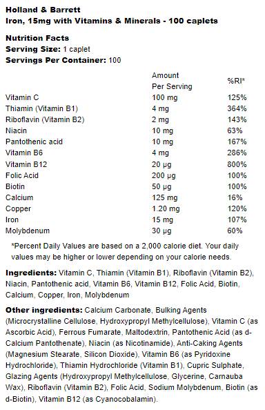 Željezo 15 mg | S vitaminima i mineralima 100 kapsula