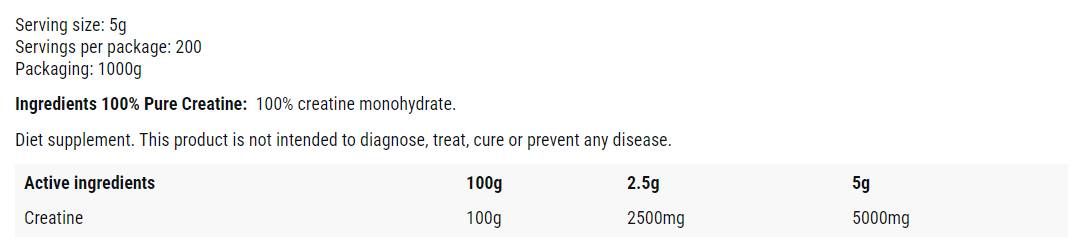 Kreatin monohidratni prah - 1000 grama