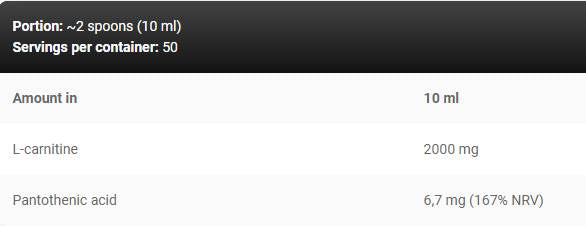 Levrolegendarni Carnitin 2000 Mg | s vitaminom B5 - 500 ml