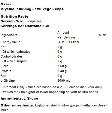 Glicin 1000 mg - 120 kapsula