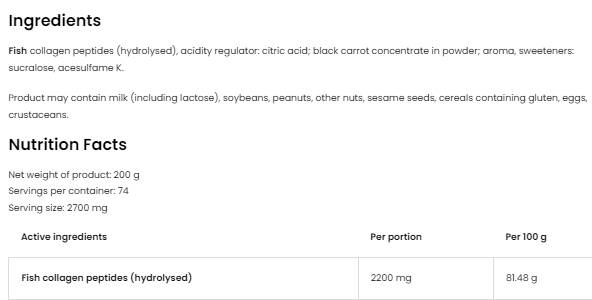 Morski kolagen/hidrolizirani riblji kolagen u prahu 200 grama