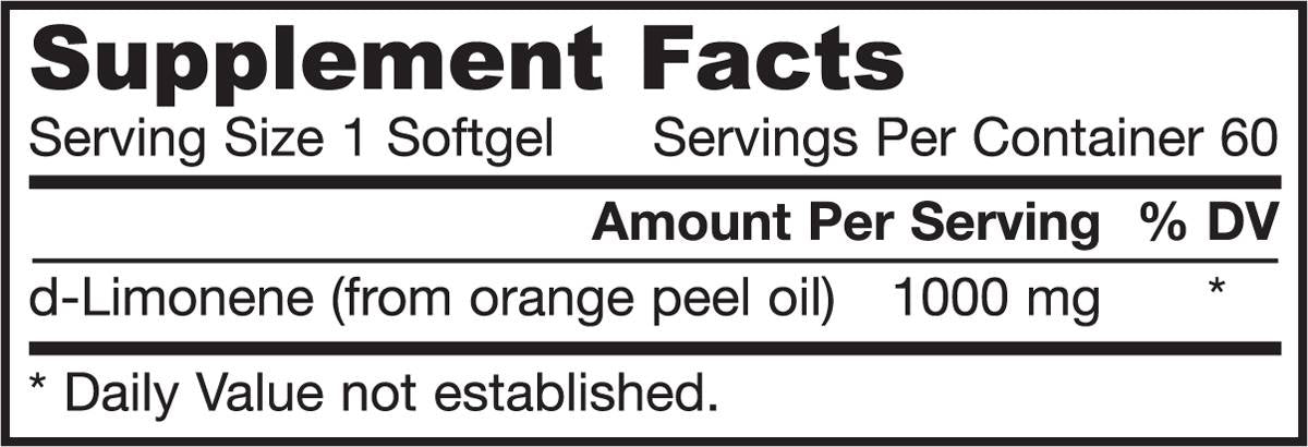 d-Limonen 1000 mg 60 gel kapsula