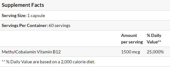Najbolje žvakaće potpuno aktivni B12 / Metilcobalamin 1000 mcg - 60 tableta za žvakanje