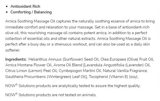 ARNICA SOOTHING MASAGE ULJA - 237 ml