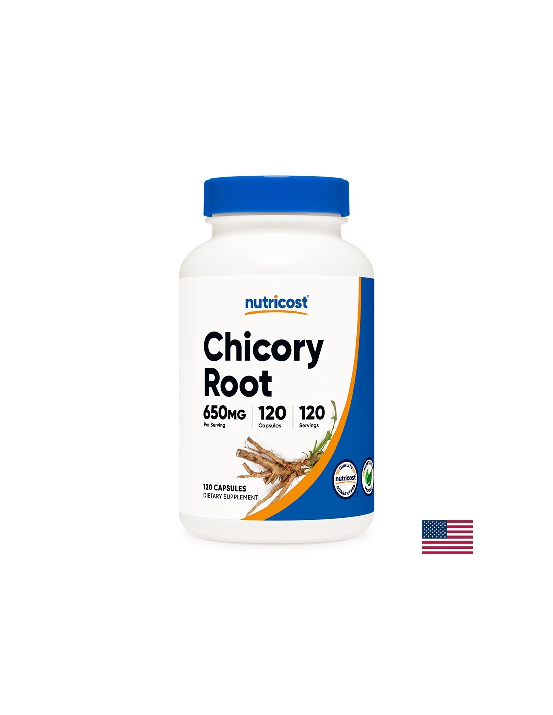 Chicory Root - For diabetes and indigestion, 650 mg, 120 capsules Nutricost - Nutra Best Europe