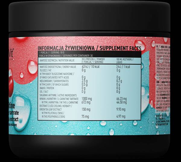 Aqua Kick/Napredna hidratacija s L -karnitinom i zelenim čajem - 300 grama