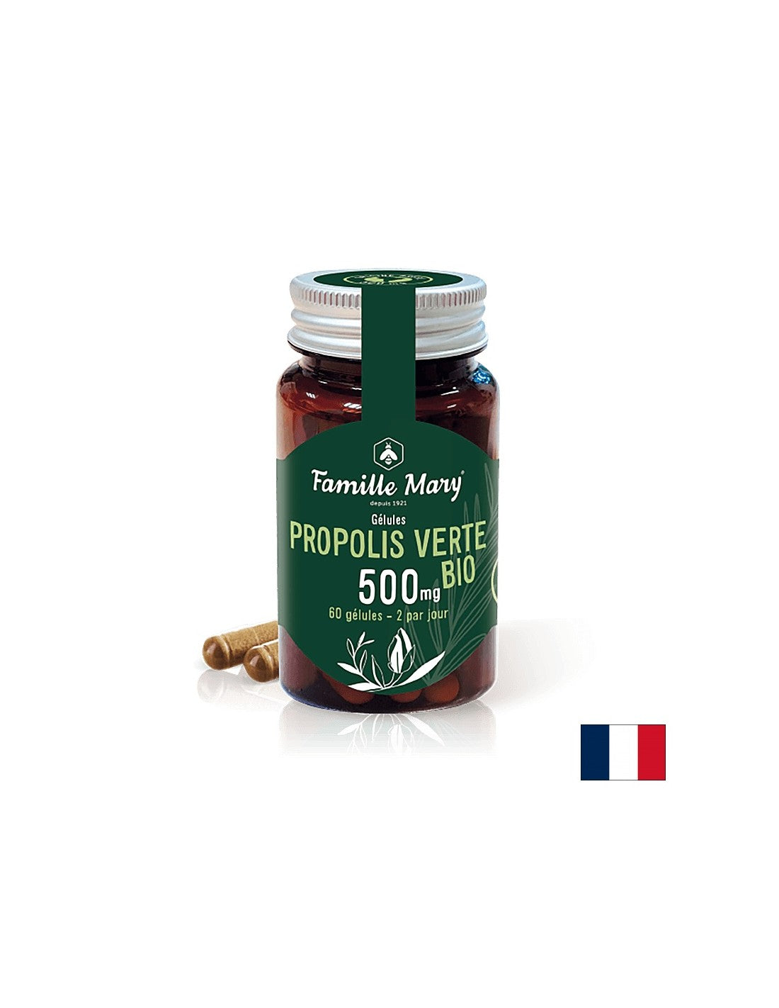 Propolis Verte Bio / Bio Green Propolis 500 mg, 60 kapsula Famille Mary