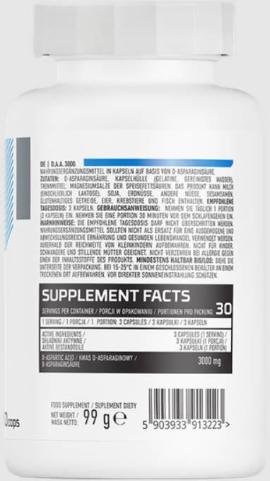 DAA 3000 | Kape od d-aspartične kiseline 90 kapsula