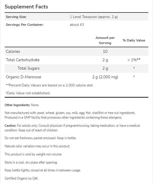 D -mannose prah - 85 grama
