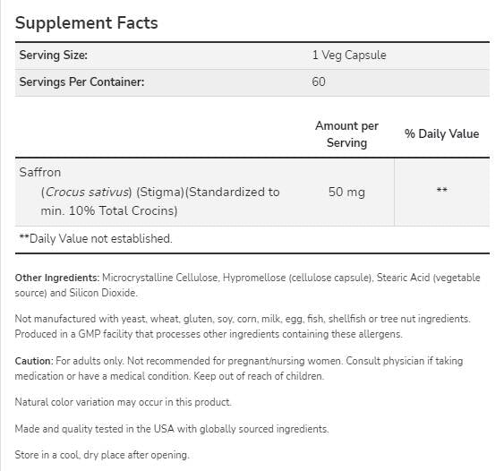 Šafran 50 mg - 60 kapsula