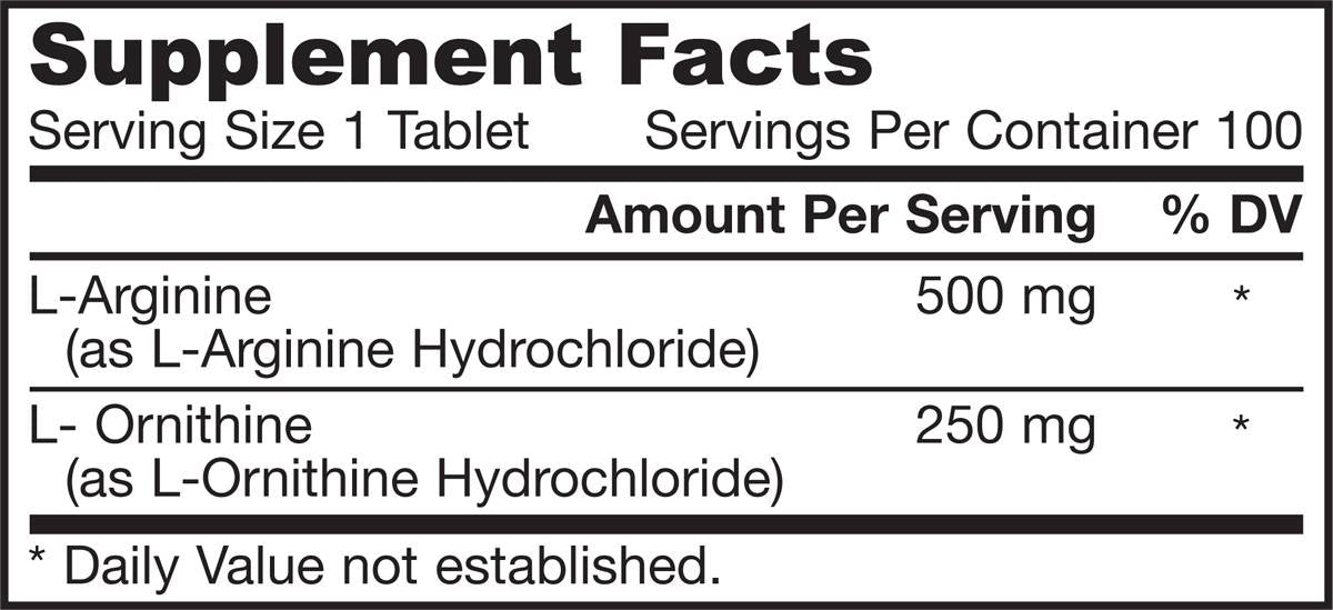 Arginin + ornithine 750 mg 100 tableta